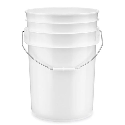 BUCKET, 6 Gallon, Food Grade, HDPE, WHITE (Bucket Only)