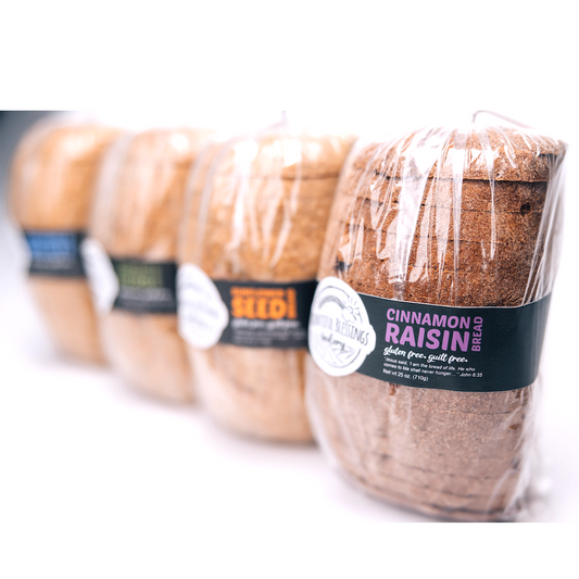 Bread, Gluten-Free VARIETY 4-Pack (Original,Garlic Herb,Sunflower,Raisin)